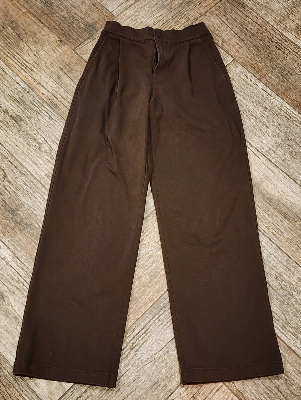 ALO Yoga Elastic Waist Wide-Leg - Dark Brown Size S/M